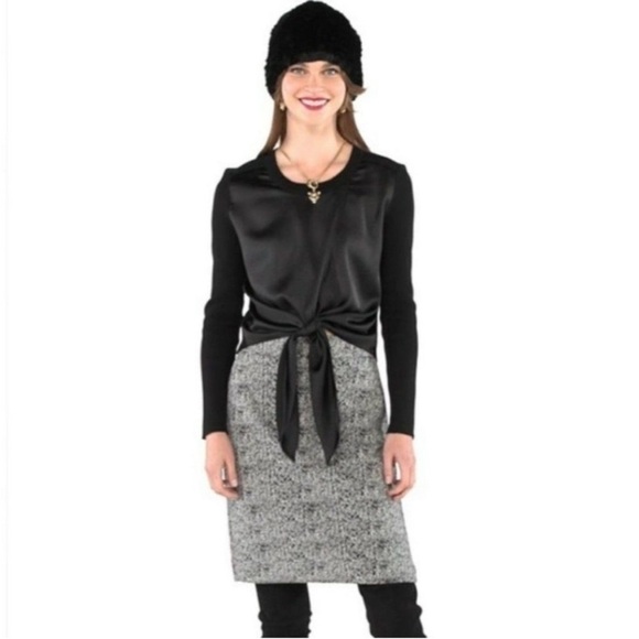 CAbi Style 4288 Crosstie Mixed Media Pullover Sweater - Picture 3 of 12